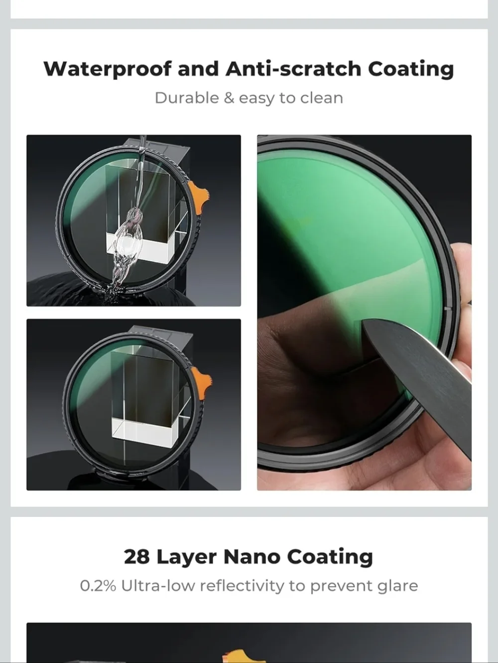NIB K&F CONCEPT 55mm Variable ND Lens Filter ND3-ND1000 Nano-x